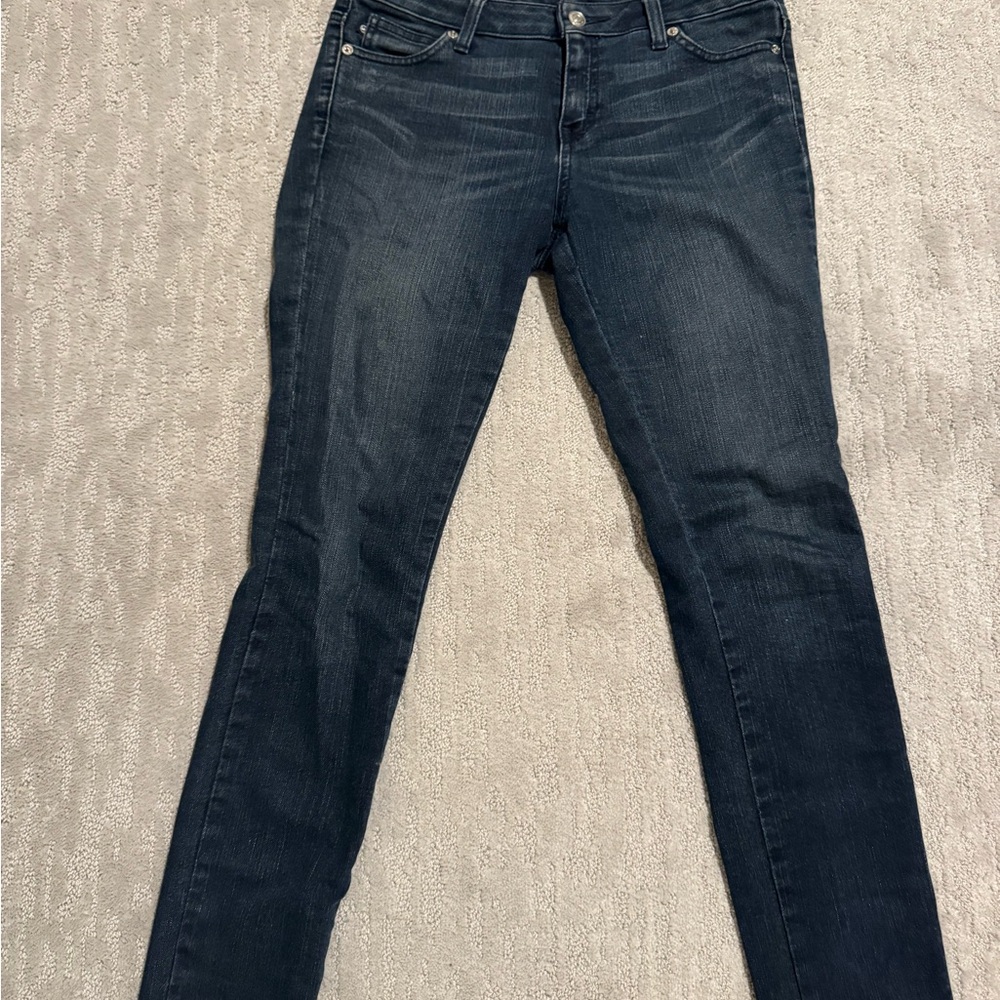 Michael Kors Blue Skinny Jeans with Gold Stitching